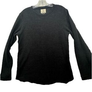 Old Fame Made In USA Textured Terry cloth Long Sleeve Top Women's M Lagenlook